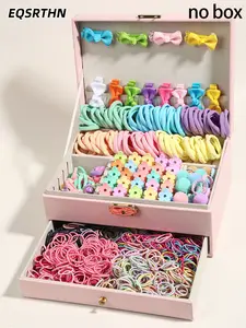 677pcs dopamine simple fashion women's elastic color hair band hairpin set, women's color flower hairpin, fashion sweet hairstyle elastic headband, braid ponytail fixed rubber band bow hair accessories, suitable for daily street party