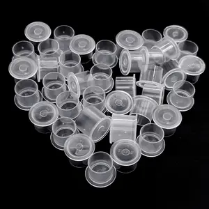 300PCS 14mm Medium Disposable Tattoo Ink Pigment Cups with Plastic Base for Tattooing Tattoo Machine Tattoo Supplies Tattoo Needles Tattoo Kits