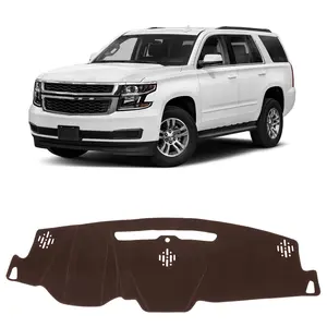 KUST Black Dash Cover for Chevy Tahoe/Suburban 2015-2020 (LS, LT, LTZ), GMC Yukon/Yukon XL (SLE, SLT, Denali) (Without HUD) Polyester Dashboard Cover Non-Slip Interior Accessories for Tahoe