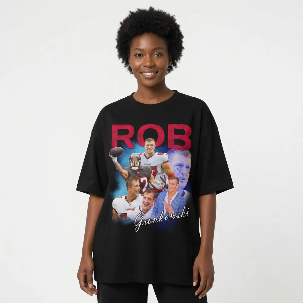 Rob Gronkowski Vintage Unisex T-Shirt Football Fan Graphic Tee Retro Sports Shirt