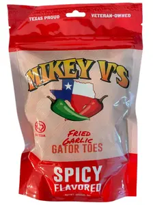Spicy “Gator Toes” Deep-Fried Garlic Snacks - Crispy, Flavorful Hot Garlic Bites, 3.9 oz Bag