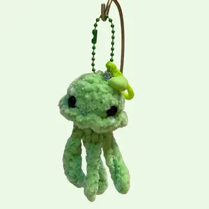 Handmade Crochet Mini Plushy Jellyfish Keychain