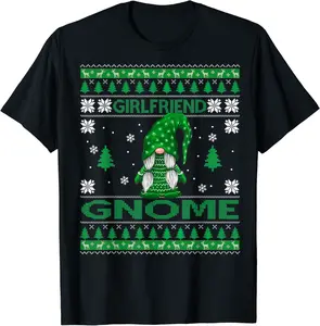 Girlfriend Gnome Ugly Christmas Sweater Matching Family Gift T-Shirt - Wesleylaird Shop 84B08N7Q43QV