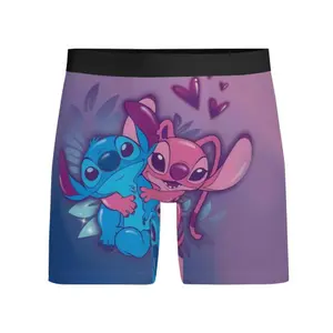 Disney Stitch Men's Boxer The Perfect Valentine's Day Gift for Your Boyfriend Briefs Soft Cotton Underwear with Fun Stitch Design for Everyday Wear Comfortable Fit and Stylish Option