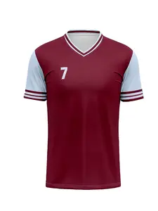 Men's football jersey - V-neck, breathable polyester fabric, suitable for team sports training and casual wear