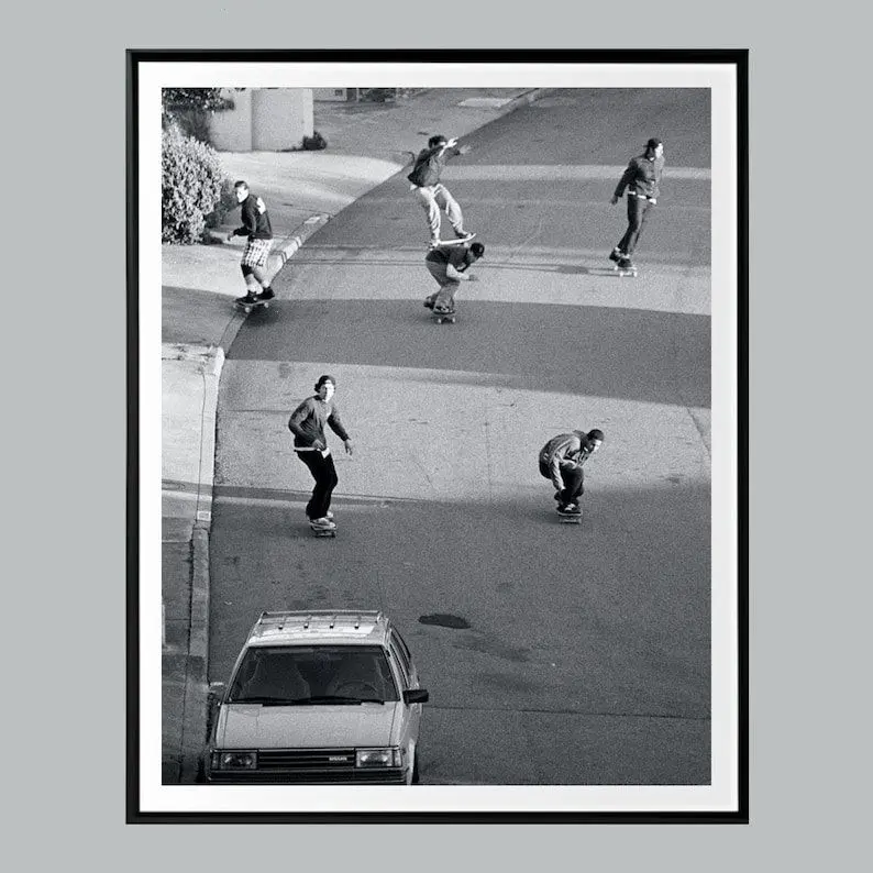 Vintage Street Poster, Skate Art, Black and White, Luxury Fashion Print, Fashion Photography - [No Frame]