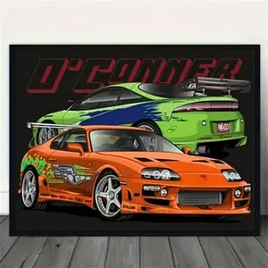 Premium 5D DIY Diamond Painting Kit - Cool Sports Car Design, Diamond Pattern Design, Full Round Drill Canvas Art Set, Craft & Sewing Supplies, 20.07x29.97 Cm, Diamond Art Tools