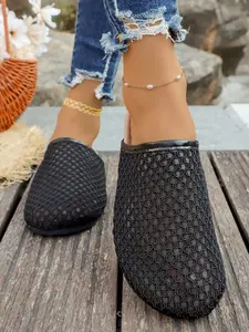 Breathable Mesh Half Slipper, Birkken Style Lazy Shoes, Perfect for Summer, Comfortable Fit, Versatile Design, Floral Pattern