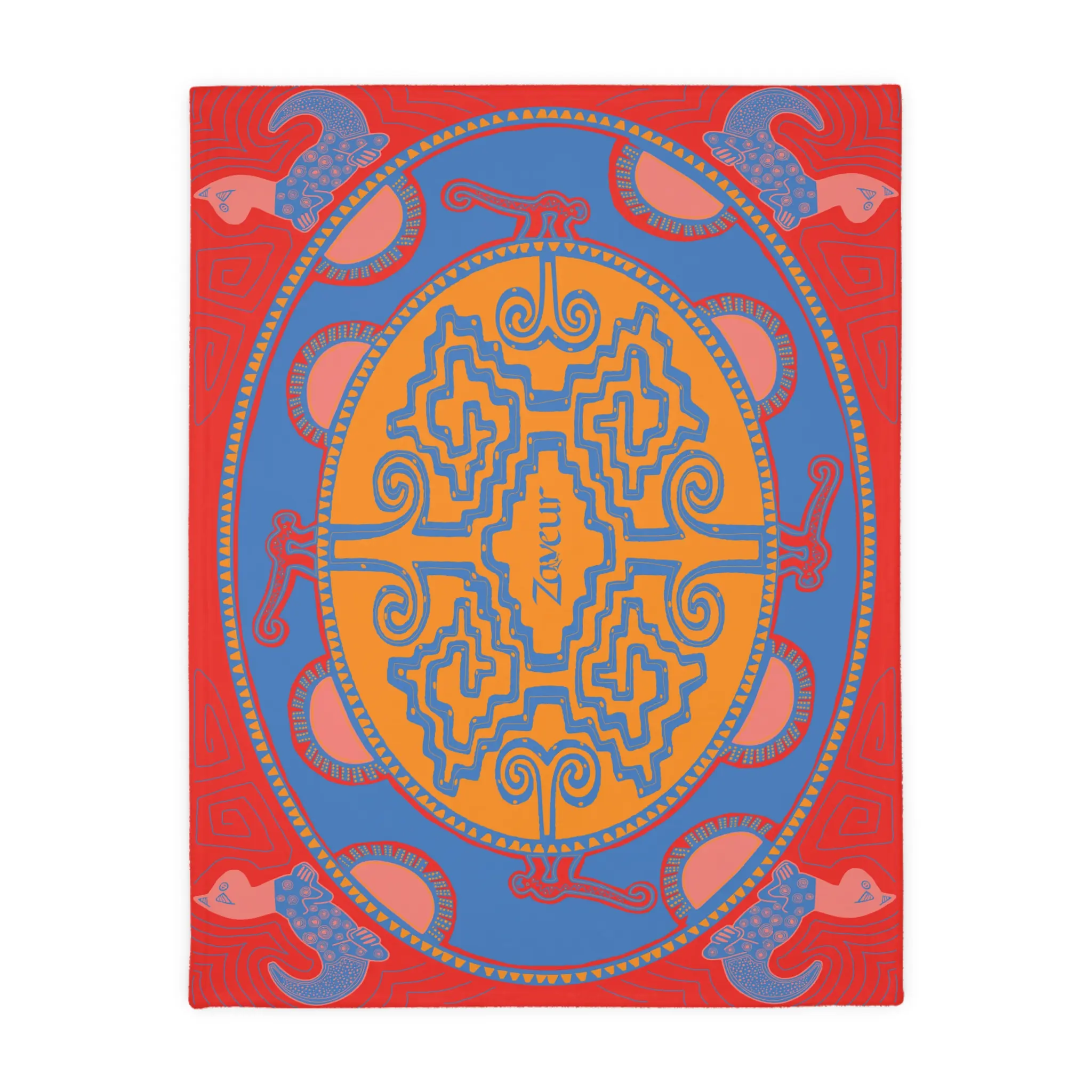 Colombian Dreams Abstract Geometric Pattern Velveteen Microfiber Blanket | Two-Sided Print