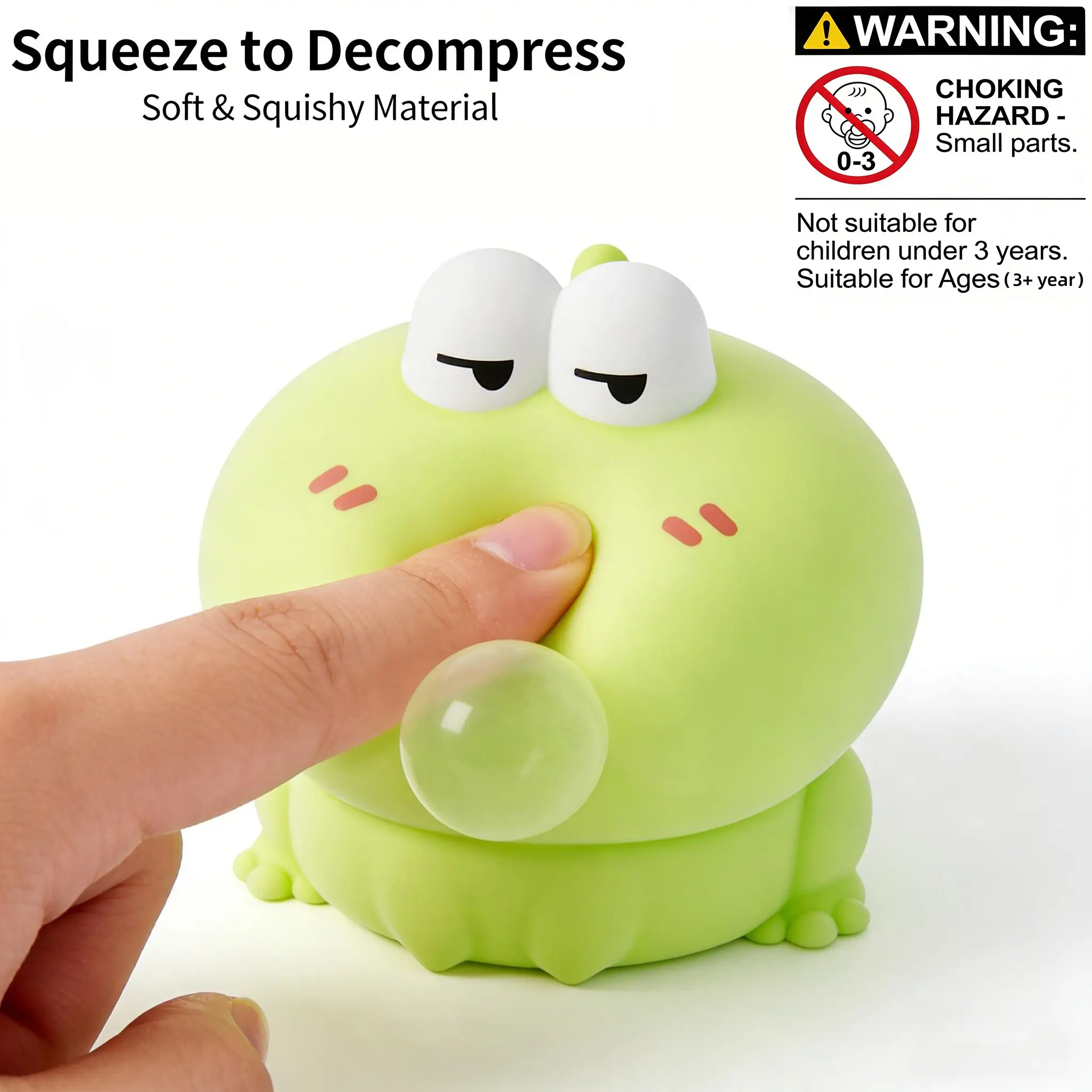 New Strange Soft Bubble Blow Frog Stress Toy, Kawaii Office Decor Desktop Pet, Child and Adult Interactive Squeeze Plush Toy, Anxiety Relief Toy, Blow Bubble Squishy