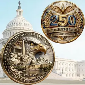 USA 250th Anniversary Coin Medal - America 250th Anniversary Commemorative Coin, USA Semiquincentennial Medal Coin | 250th Anniversary American Collectible