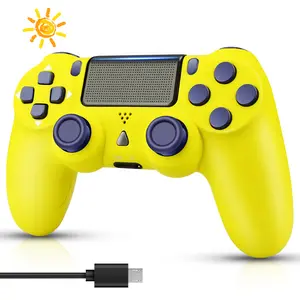 Wireless Controller Compatible with PlayStation 4, PC Controller with Vibration Feedback/Motion Sensing/Touchpad/Light Bar/3.5mm Headphone Jack