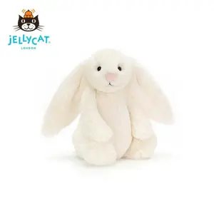 Jellycat Long-Eared Rabbit Stuffed Toy - Soft White and Blush Pink Bunny Doll, Home Decor, Christmas & Birthday Gifts for Girls