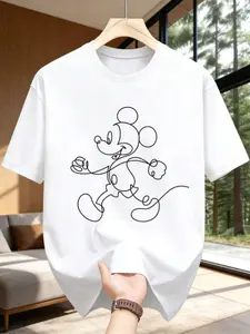 Magic Kingdom Men's Casual Fashion Short Sleeve Round Neck T-Shirt With Line Mickey Print Suitable For All Seasons Daily Wear. Men's Graphic T-Shirt Men's Apparel., Adult - Youth - Toddler Magic Kingdom Matching Trip