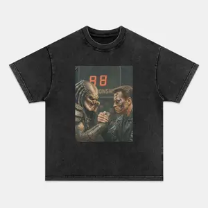 PREDATOR T-shirt, Unisex Vintage Crew Neck Regular Fit Cotton Fabric Casual Comfort Breathable Short Sleeve Funny T-shirts Fashion Men&Women's Top for Streetwear 101302
