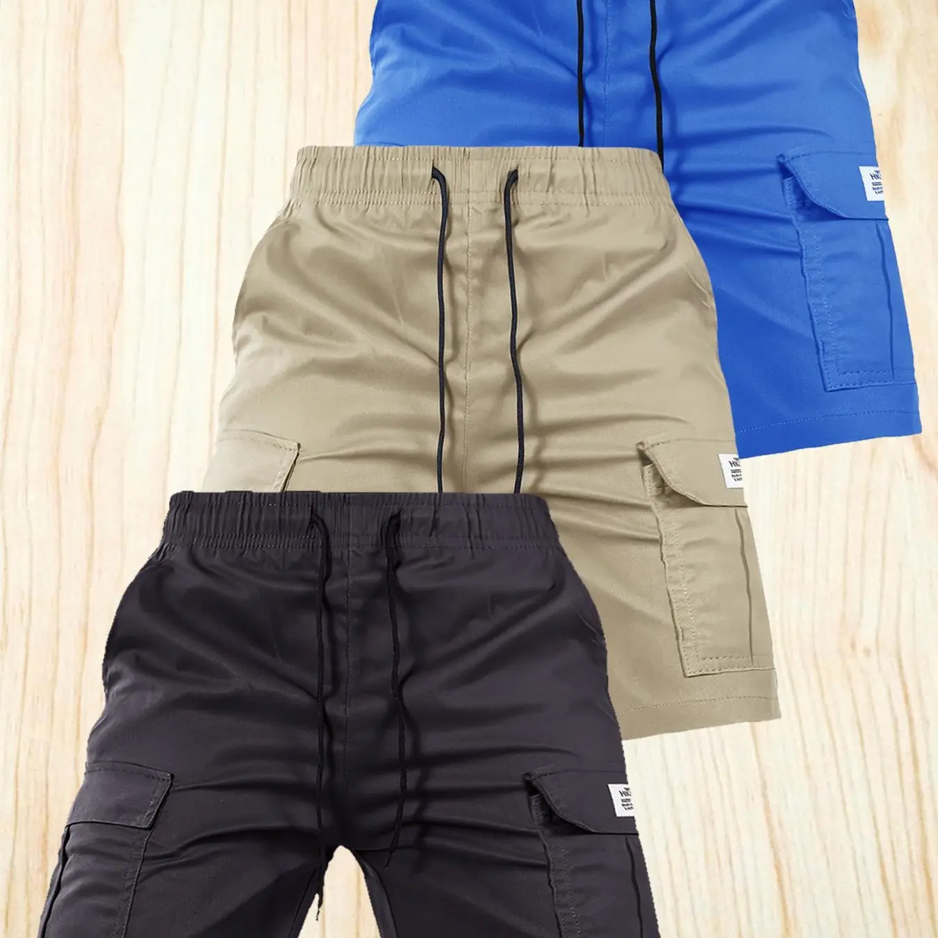 Black + Khaki + Color Blue