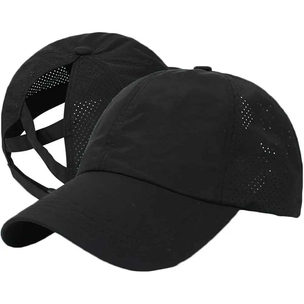 Women's Adjustable Criss Cross Ponytail Baseball Cap - Stylish High Messy Bun Hat - Quick-Drying for Active Lifestyle, Criss Cross Design