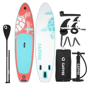 [FLASH SALE]Garvee Inflatable SUP Paddle Board Wide 33" Lightweight Military-Grade PVC, Stable Non-Slip EVA Deck, Adjustable Aluminum Paddle, High-Capacity Pump & Carry Bag – Durable for Lakes & Rivers Adults & Y