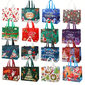 Large Christmas Gift Bag With Handles, Reusable Non-Woven Christmas Shopping Bag, Suitable For New Year And Christmas Decoration Party Supplies. Holiday Gift Packaging Bags. Halloween. Christmas.Easter