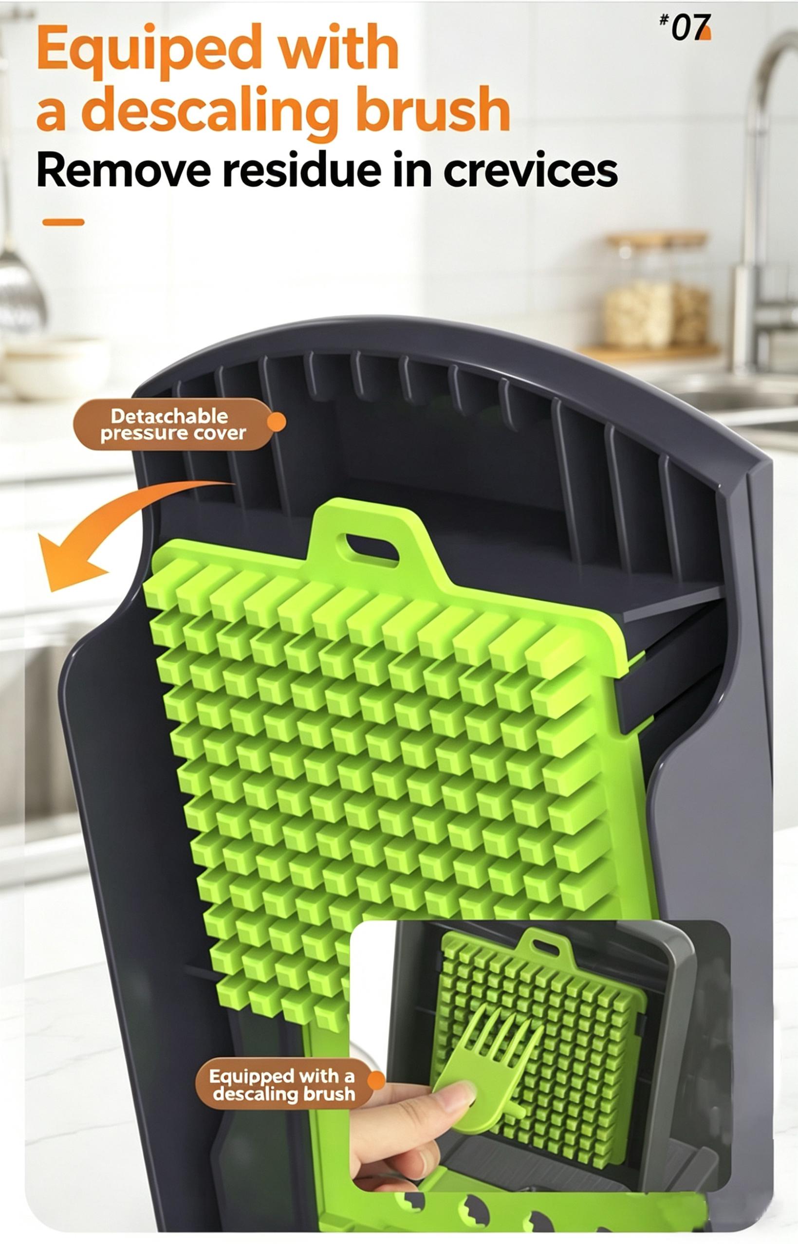 Multifunctional Vegetable Chopper, Kitchen Mandoline Slicer for Potato, Carrot & Cucumber, Easy Food Dicer Cutter Shredder Grater with Stainless Steel Blades, Time-Saving Cooking Tool for Home & Commercial Use