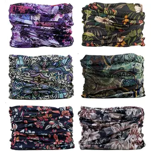 6 count Summer UV Protection Multi-function Headband  Gaiter  Wrap Headwear  Mask Magic Scarf Bandana