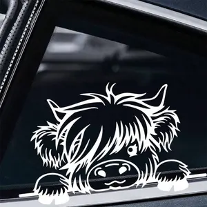 Cute Cow Car Sticker, Self-Adhesive Glossy Outline Design, Perfect for Rear Window or Bumper, Farm Vehicle Decoration, Car Decals, Sticker For Cars