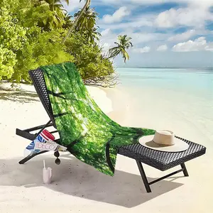 1 piece Sunlight filtering through the canopy of a verdant forest landscape themed beach towel - Oversized fluffy warm sofa blanket, flannel for beds, all-season multi-purpose, modern style, machine washable, digital print design, 100% polyester