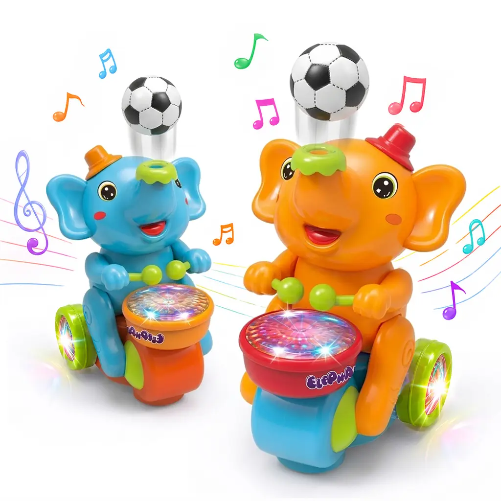 Electric Musical Elephant Toy - Floating Ball, Drumming, 3D Lights, Smart Obstacle Avoidance, Unisex Toddler Toys for Baby Items Play & Sensory Development, Crawl & Walk Support, Early Educational Gift #babytoys #toddlerlife #tiktokmademebuyit