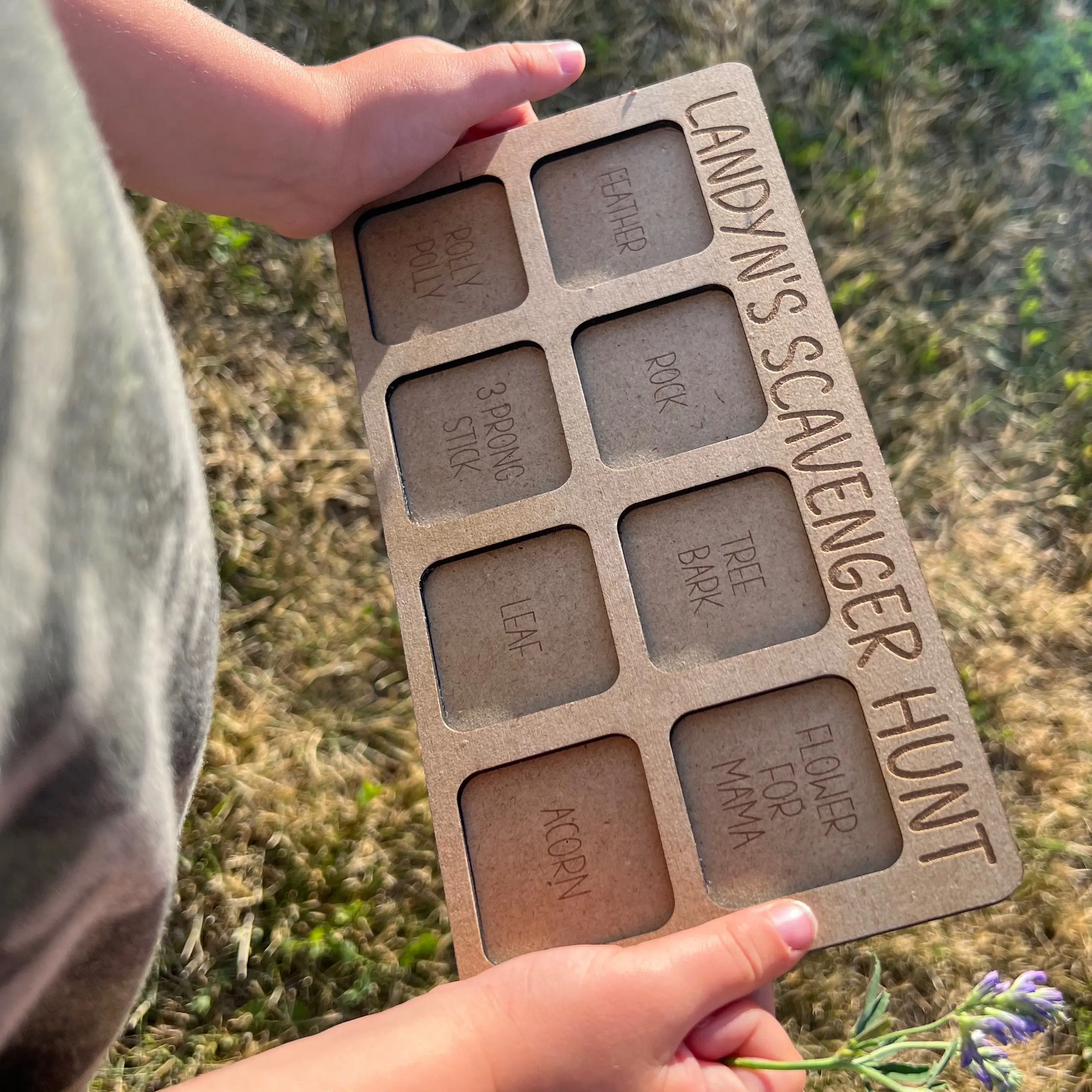 Customizable Nature Scavenger Hunt with Burlap Bag