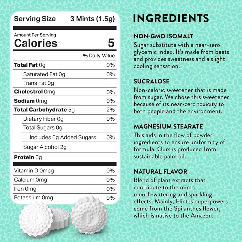 Flintts Mouth Watering Mints Wild Variety 4 Pack- Mint, Strawberry Magic, Lemon, Cinnamon Ginger - Natural Flavors, Sugar-Free & Vegan, Dry Mouth Mints