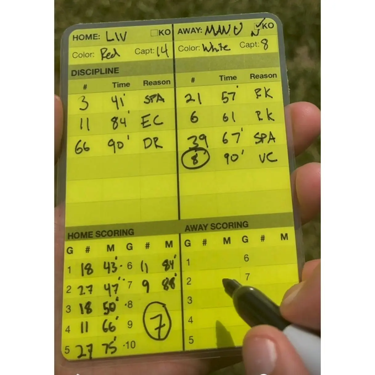 Referee Score Card Set Referee Score Card Set