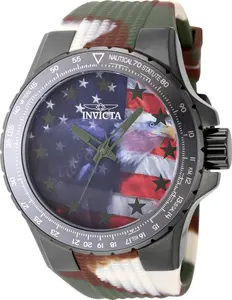 Invicta Men's 50mm Aviator Quartz Americana Silicone Strap Watch