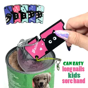 Wankam Cute Kitty Soda Can Tab Opener Help For Long Nails, Sore Hands, A Satisfying Experience，Key charms Kitchen Utensils beach gift present Cooking Cutting Pink