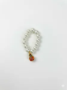 Cute Mini Faux Pearl Necklace for Small Duck Figurines - Retro Home Decor, Room Decor Desk Ornament Accessory, 1-Piece Decoration