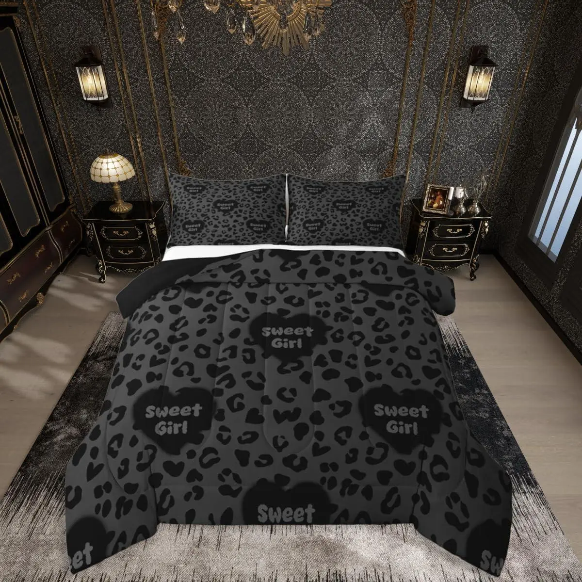 Leopard Comforter Set Cheetah Bedding Set Animal Print Duvet Quilt Safari Bedroom Decor Microfiber