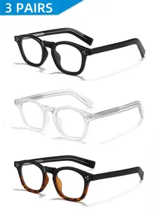 Caterside Tr90 PC Lightweight Retro Blue Light Blocking Glasses Frame, Unisex Casual Style, Suitable for Outdoor Sports Travel Music Festivals, Lightweight Durable Glasses