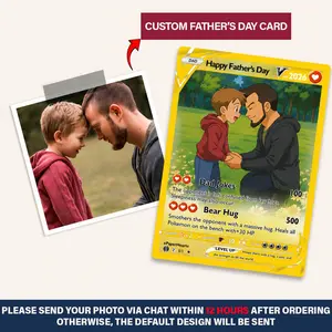 Custom Best Dad Ever Card Skin with Photo, Personalized Father’s Day Credit Card Cover for Dad Grandpa, Papa Birthday Anniversary Keepsake from Kids