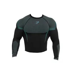 Gymshark Onyx 5.0 Seamless L/S Muscle Fit T-shirt Black/Brand Blue (men) by StockX