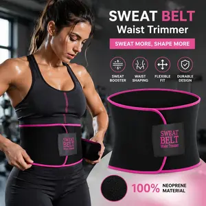 Sweat Belt Waist Trimmer for Women Adjustable Velcro Closure Anti-Slip Neoprene 25"-45" Postpartum & Workout Support Durable Lightweight Easy to Clean