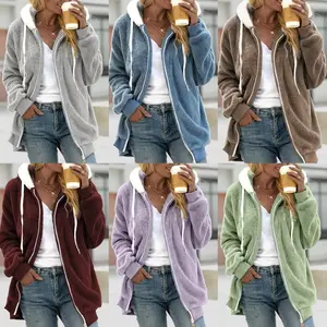 Bestselling New Autumn/Winter Loose Plush Zip-Up Hooded Jacket for Women