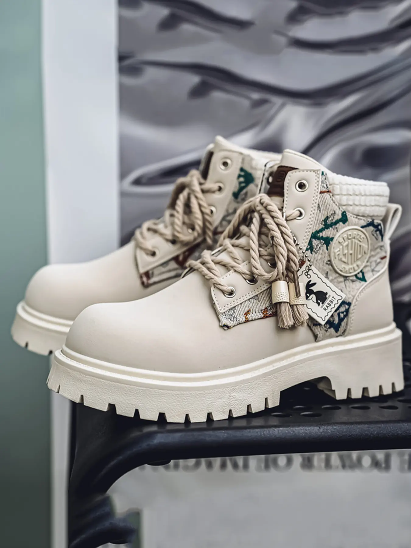 Men's High Top Boots, Fashion Boot, Casual Outdoor Boot, British Style Casual Versatile Work Shoes, Walking Shoes, PU Leather Upper, Rubber Sole, All Seasons Wear, Footwear, Fashionable Boots