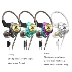 QKZ AK3 2026 HiFi Wired Earphones- Noise-Cancelling Gaming Headset with Mic, 3D Stereo Sound,IEM for Sports Music Gaming Video Calling ,Gifts for Men