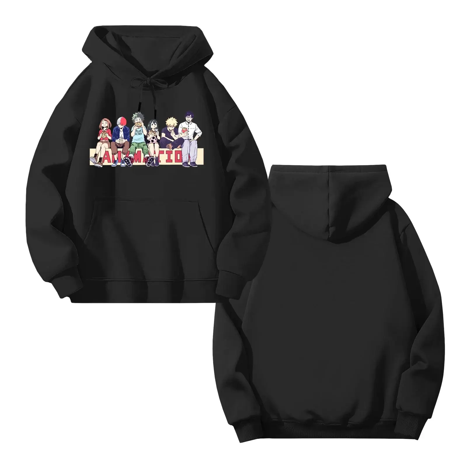 Anime My Hero Academia Hoodie Cartoon Graphic Long Sleeve Streetwear for Women & Men Hooded Sweatshirt Perfect Gift for Birthday Christmas Valentine's Day Halloween
