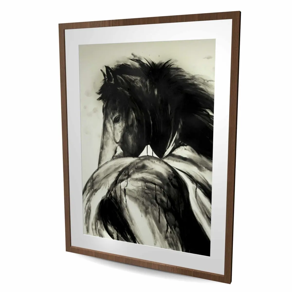 212 MAIN Classical Horse Western Framed Matted Wood Print Wall Art (36x48 in) - Artistic Photo, Horse Prints, Western Decor, Home Inspo, Man Cave Decor, Nature Art, Ideal Gift for Living Spaces, Artwork