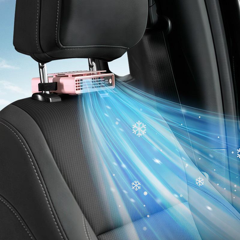 JOYTUTUS 2026 Car Seat Fan USB Plug-in Dual Turbo High Wind Power 3-Speed Adjustment Magic Tape Easy Install Universal Fit ABS Material Black Pink