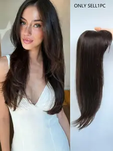 Thinning Hair? No Problem! 18 Inch Straight Hair Topper with Bangs – Premium Kanekalon Synthetic Hairpieces, Clip-In Invisible Clip Ins for Natural Volume & Realistic Look, Confidence in Every Wear!
