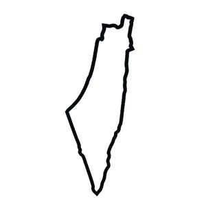 Palestine Map Outline Car Sticker - Decorative Sticker for Car