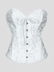 Women's Vintage French Lace Corset Top, Court Style Shapewear, Elegant Design, Perfect for Daily Wear & Special Occasions