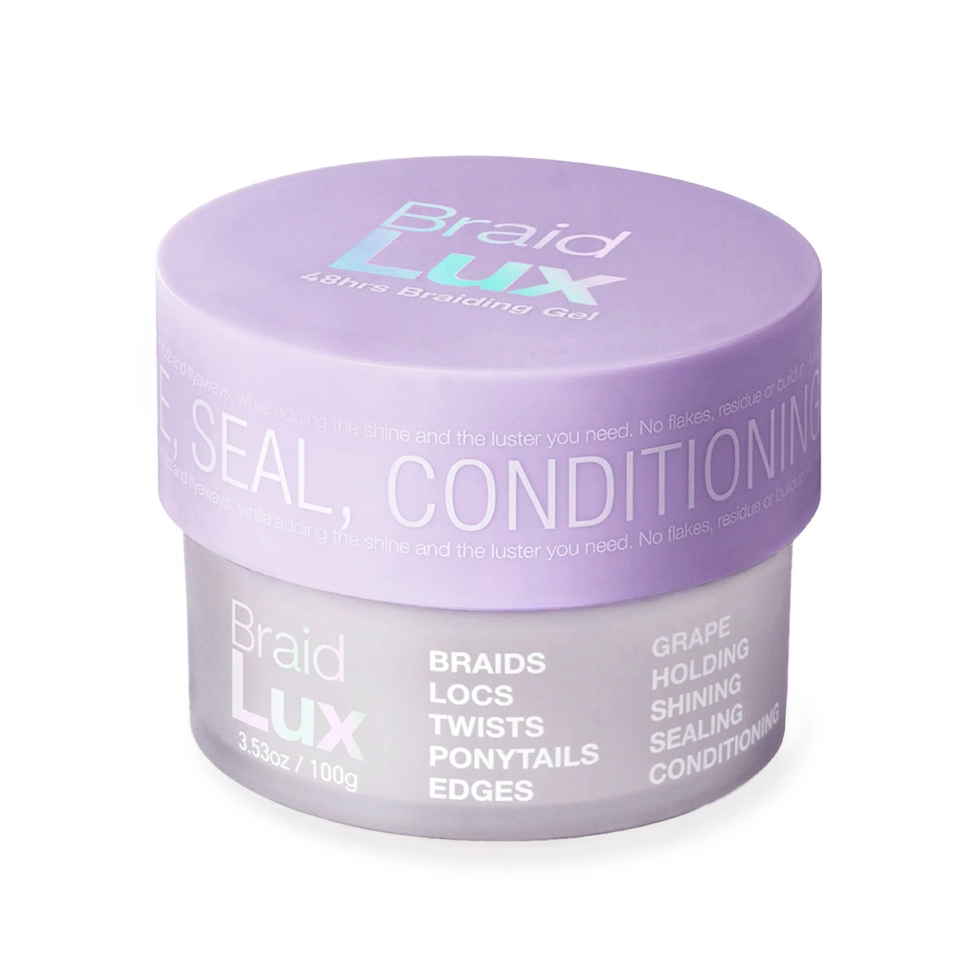 Lux Collection Braid Lux Grape 100g/300g Gel for Braids Locs Twists Ponytails Edges with Keratin Biotin Olive Oil Cruelty & Paraben Free