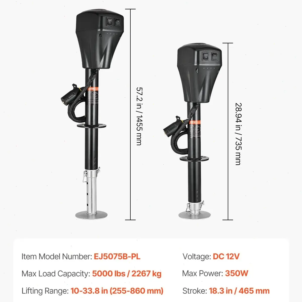 5000 lbs【10"-28.3" Lift】with 7-pin Connector